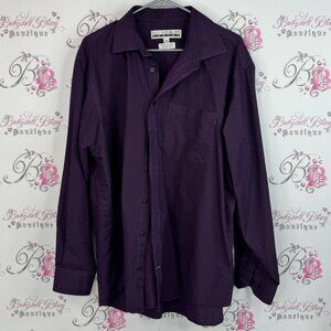 LEO Chevalier button down plaid gingham picnic Purple Striped Shirt